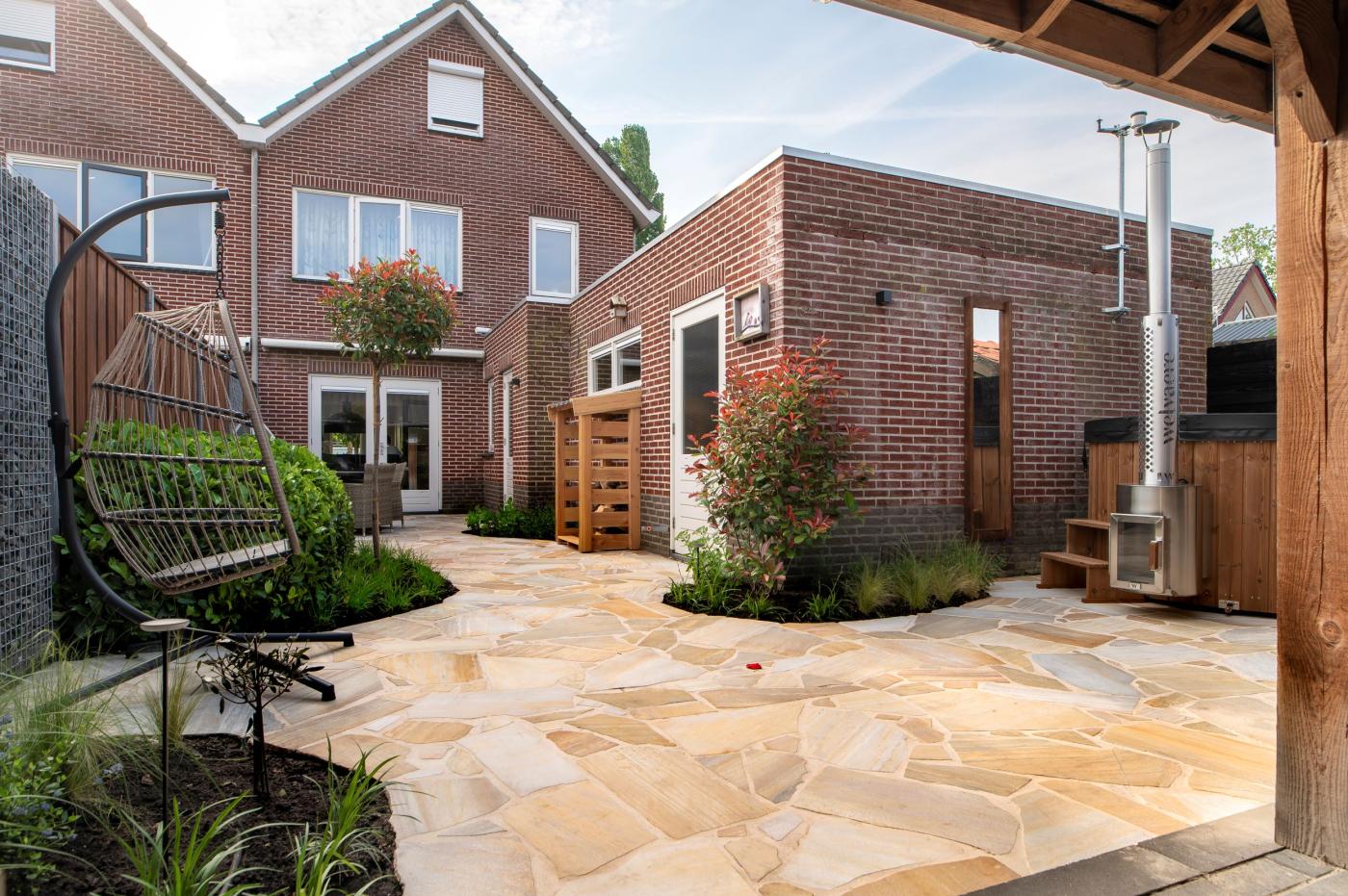 Luxe terras met flagstones