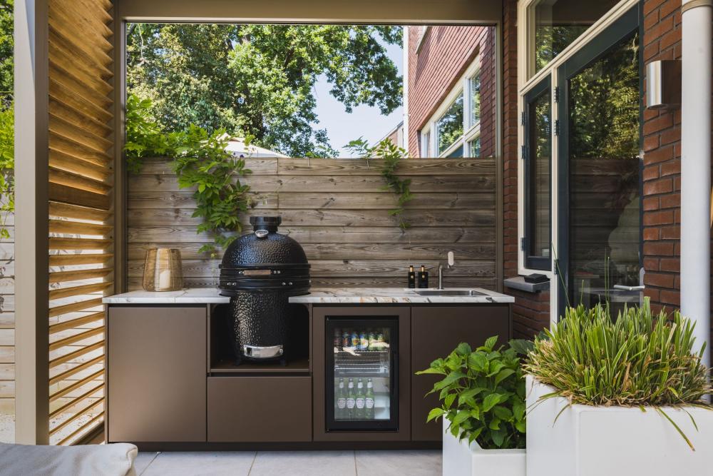 Compacte buitenkeuken in Haarlem