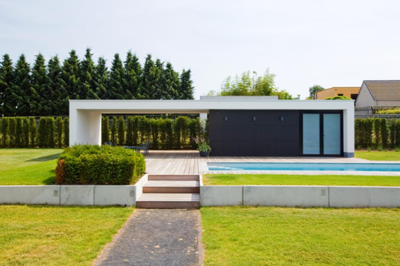 modern poolhouse