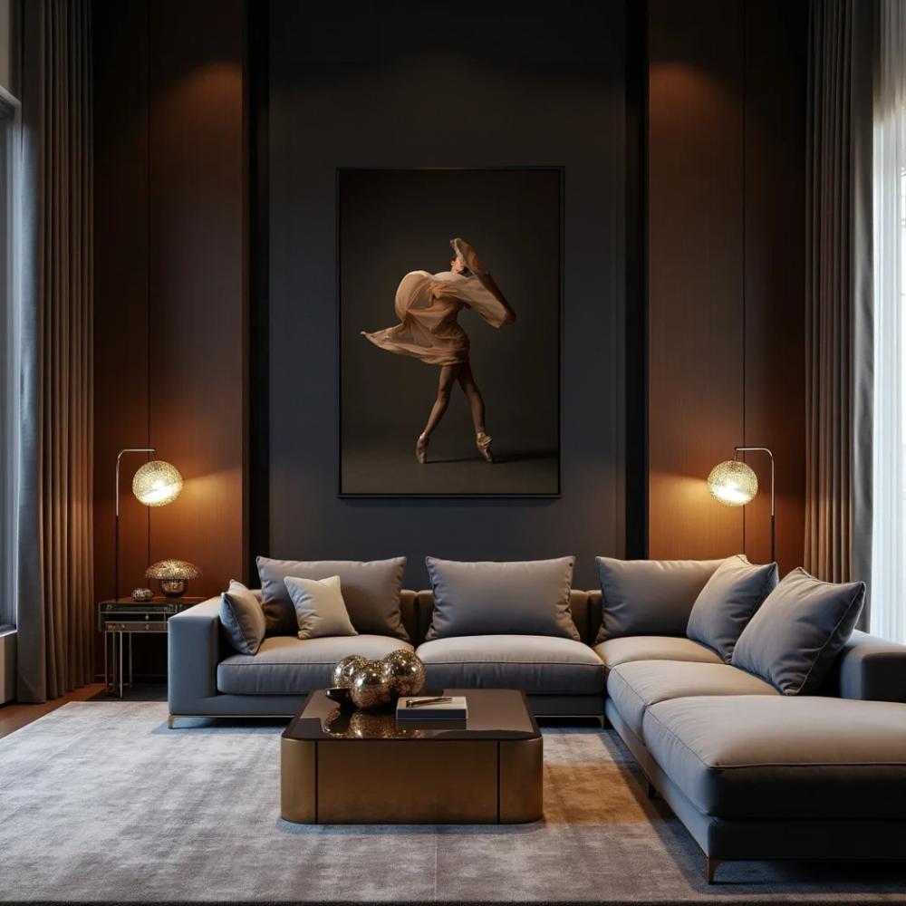 Exclusief interieur met luxe kunst